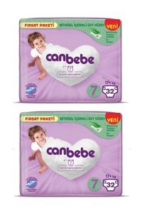 Canbebe 7 Numara Cırtlı Bebek Bezi 2x32 Adet