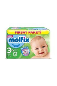 Molfix 3 Numara Cırtlı Bebek Bezi 72 Adet