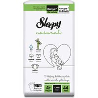 Sleepy Natural 4+ Numara Organik Cırtlı Bebek Bezi 44 Adet