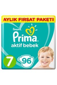 Prima Aktif Bebek 7 Numara Cırtlı Bebek Bezi 96 Adet