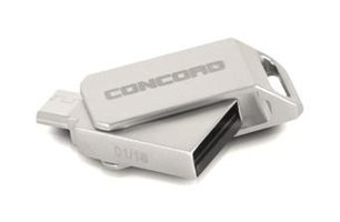 Concord C-OTG8 Çift Taraflı USB 2.0 Micro USB 8 GB Flash Bellek Metal