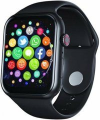Sekai Merge Watch S6 Su Geçirmez Silikon Kordon Kare Tansiyon Ölçen Unisex Akıllı Saat Siyah