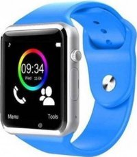 Everest A1 Silikon Kordon Kare Kameralı Unisex Akıllı Saat Mavi