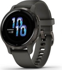 Garmin Venu 2S Su Geçirmez 40.4 mm Silikon Kordon Daire Unisex Akıllı Saat Siyah