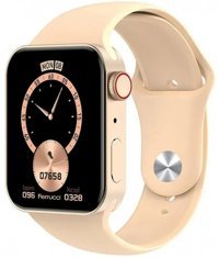 Hiking WH6 Su Geçirmez Silikon Kordon Kare Tansiyon Ölçen Unisex Akıllı Saat Krem