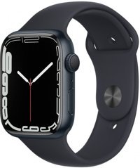 Apple Watch Series 7 Apple Uyumlu WatchOS Su Geçirmez 45 mm Fluoro Elastomer Kauçuk Kordon Kare Unisex Akıllı Saat Siyah