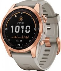 Garmin Fenix 7S Solar Su Geçirmez 42 mm Silikon Kordon Daire Unisex Akıllı Saat Gri