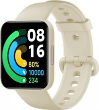 Poco Watch Su Geçirmez 39.1 mm TPU Kordon Kare Unisex Akıllı Saat Krem