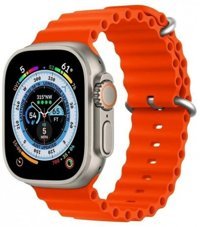 Torima GS Ultra 8 Su Geçirmez Silikon Kordon Kare Unisex Akıllı Saat Turuncu