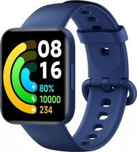 Poco Watch Su Geçirmez 39.1 mm TPU Kordon Kare Unisex Akıllı Saat Mavi