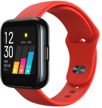 Realme Watch (RMA161) Su Geçirmez Silikon Kordon Kare Unisex Akıllı Saat Kırmızı