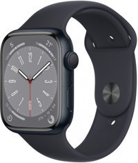 Apple Watch Series 8 Apple Uyumlu WatchOS Su Geçirmez 45 mm Fluoro Elastomer Kauçuk Kordon Kare Unisex Akıllı Saat Siyah
