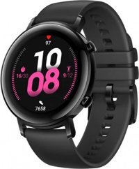 Huawei Watch GT 2 Sport Huawei LiteOS Su Geçirmez 41.8 mm Fluoro Elastomer Kauçuk Kordon Daire Unisex Akıllı Saat Siyah