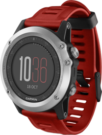 Garmin Fenix 3 Su Geçirmez 51 mm Silikon Kordon Daire Unisex Akıllı Saat Kırmızı