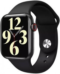 Winex Pro Plus Su Geçirmez 44.1 mm Silikon Kordon Kare Tansiyon Ölçen Unisex Akıllı Saat Siyah