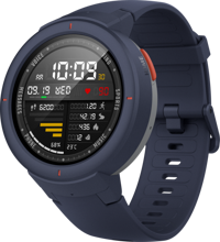 Amazfit Verge Su Geçirmez 43 mm Silikon Kordon Daire Unisex Akıllı Saat Mavi