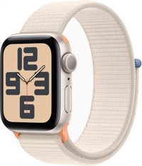 Apple Watch SE 2 Apple Uyumlu WatchOS Su Geçirmez 40 mm Örgü Kordon Kare Unisex Akıllı Saat Krem