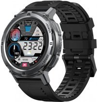 Rova Stone T2 Su Geçirmez 49 mm Silikon Kordon Daire Unisex Akıllı Saat Siyah