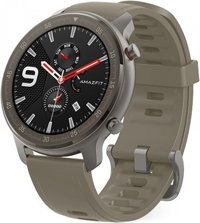Amazfit GTR Su Geçirmez 47.2 mm Fluororubber Kordon Daire Unisex Akıllı Saat Haki