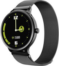 Reeder S1 Max Su Geçirmez 45 mm Metal Örgü Kordon Daire Unisex Akıllı Saat Siyah