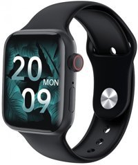 Winex HW22 Plus Su Geçirmez 43.4 mm Silikon Kordon Kare Tansiyon Ölçen Unisex Akıllı Saat Siyah