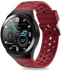 LinkTech LT S88 Premium Su Geçirmez 53 mm Silikon Kordon Daire Unisex Akıllı Saat Kırmızı