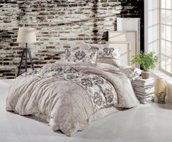 Nevresim Dünyası Pamuk Polyester Dört Mevsim 160 x 220 cm Şal Desen Tek Kişilik Nevresim Takımı Kahverengi
