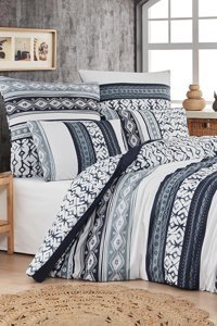 Mislina Home Pamuk Polyester Dört Mevsim 161 x 220 cm Desenli Tek Kişilik Nevresim Takımı Çok Renkli