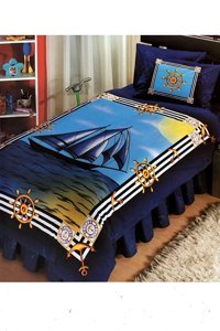 Makiteks Pamuk Dört Mevsim 160 x 220 cm Deniz Tek Kişilik Nevresim Takımı Çok Renkli