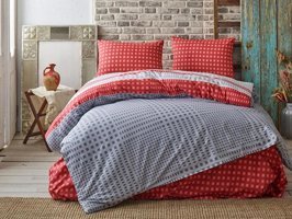 Komfort Home Ranforce Kışlık 160 x 220 cm Desenli Tek Kişilik Nevresim Takımı Kırmızı