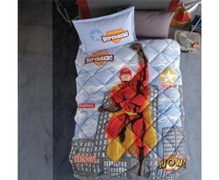Nevresim Dünyası Ranforce Dört Mevsim 150 x 200 cm Çizgi Kahraman Tek Kişilik Nevresim Takımı Mavi