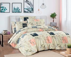 Ete Hometex Ranforce Dört Mevsim 160 x 220 cm Çiçekli Tek Kişilik Nevresim Takımı Mint Yeşili