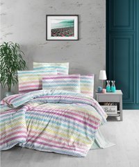 Komfort Home Polycotton Kışlık 160 x 220 cm Çizgili Tek Kişilik Nevresim Takımı Çok Renkli