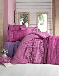 Komfort Home Polycotton Kışlık 160 x 220 cm Çiçekli Tek Kişilik Nevresim Takımı Mor Pembe