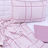 Bimotif Pamuk Kışlık 160 x 220 cm Çizgili Tek Kişilik Nevresim Takımı Pudra