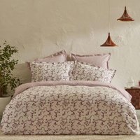 Karaca Home Pamuk Dört Mevsim 160 x 220 cm Çiçekli Tek Kişilik Nevresim Takımı Bordo