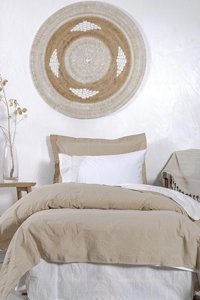 Ecocotton Pamuk Dört Mevsim 160 x 220 cm Düz Tek Kişilik Nevresim Takımı Bej