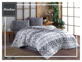 Komfort Home Ranforce Kışlık 160 x 220 cm Desenli Tek Kişilik Nevresim Takımı Beyaz Gri