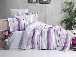 Nevresim Dünyası Ranforce Kışlık 160 x 220 cm Modern Tek Kişilik Nevresim Takımı Mor