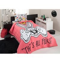 Mandaş Tekstil Pamuk Dört Mevsim 180 x 230 cm Lastikli Çizgi Kahraman Tek Kişilik Nevresim Takımı Kırmızı
