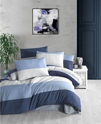 Komfort Home Polycotton Kışlık 160 x 220 cm Modern Tek Kişilik Nevresim Takımı Beyaz Mavi