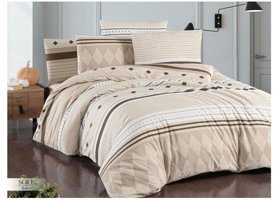 Ete Hometex Ranforce Dört Mevsim 160 x 220 cm Desenli Tek Kişilik Nevresim Takımı Kahverengi