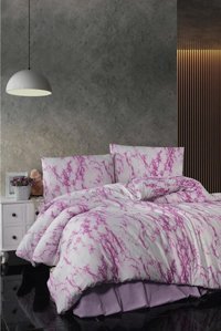 Mulberry Pamuk Dört Mevsim 160 x 220 cm Çiçekli Tek Kişilik Nevresim Takımı Yavruağzı