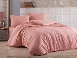 Çeyiz Diyarı Almond Ranforce Dört Mevsim 160 x 220 cm Düz Tek Kişilik Nevresim Takımı Pudra