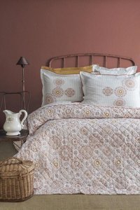 Apricitas Celeste Pamuk Dört Mevsim 180 x 230 cm Battaniyeli Modern Tek Kişilik Nevresim Takımı Bej