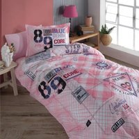 Nevresim Dünyası Ranforce Dört Mevsim 160 x 220 cm Genç Tek Kişilik Nevresim Takımı Pembe