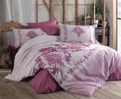 Nevresim Dünyası Ranforce Dört Mevsim 160 x 220 cm Modern Tek Kişilik Nevresim Takımı Beyaz Pembe