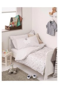 Mothercare Dört Mevsim 100 x 150 cm Hayvan Tek Kişilik Nevresim Takımı Beyaz
