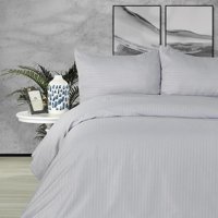 Nevresim Dünyası Saten Dört Mevsim 160 x 220 cm Çizgili Tek Kişilik Nevresim Takımı Taş