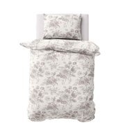 Makiteks Pamuk Dört Mevsim 160 x 220 cm Çiçekli Tek Kişilik Nevresim Takımı Gri
